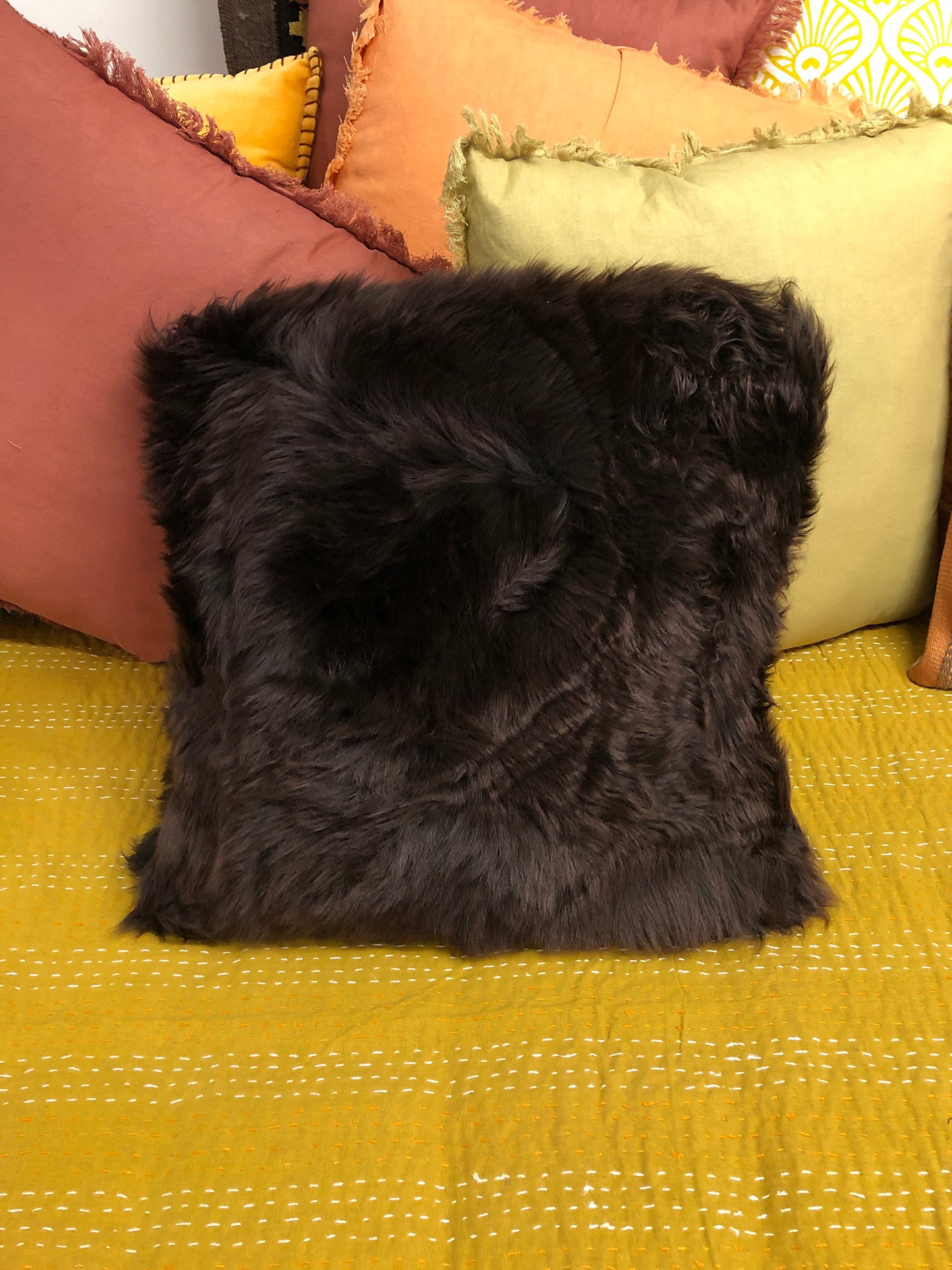 Sheep skin cushion