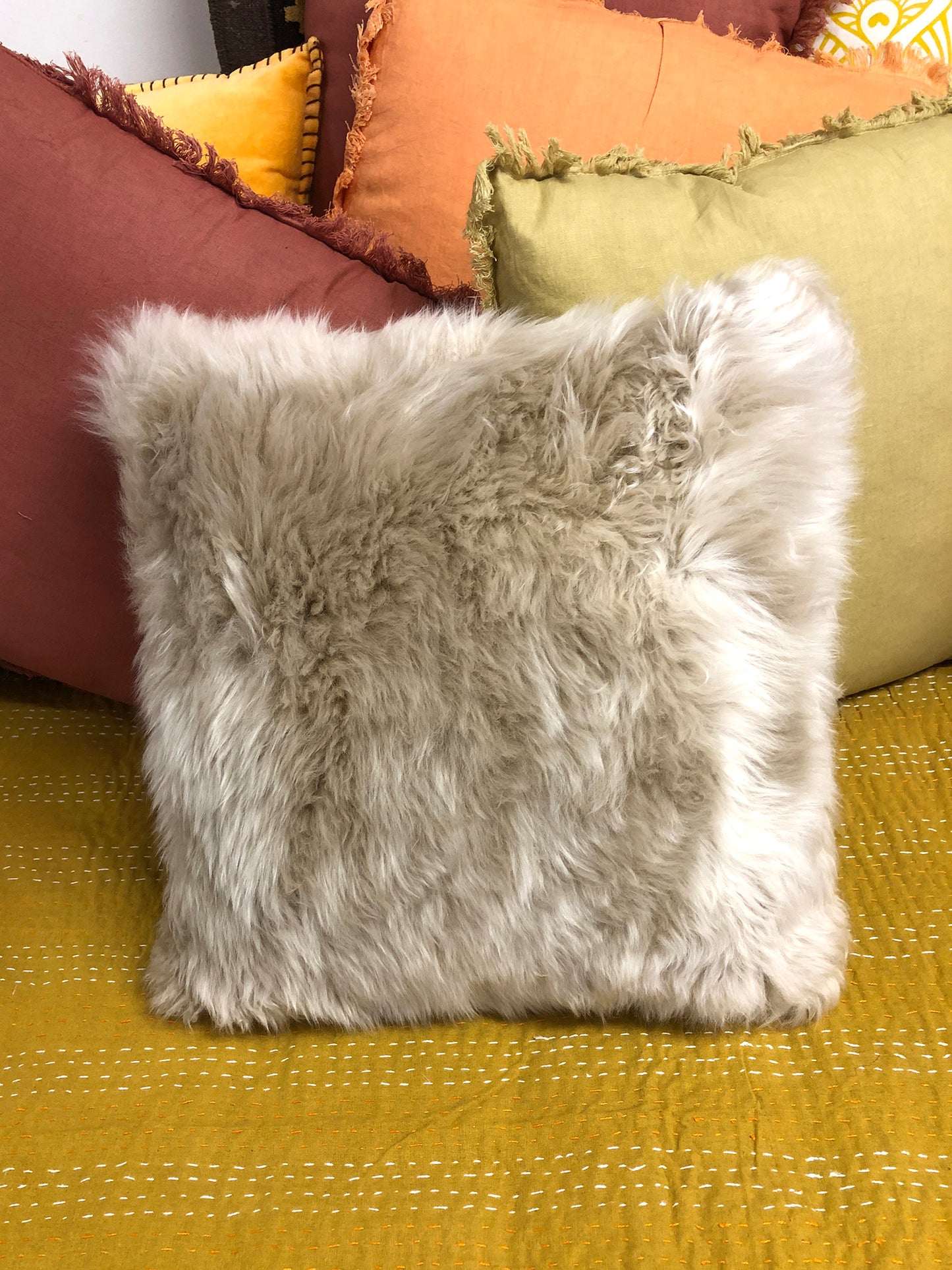 Sheep skin cushion