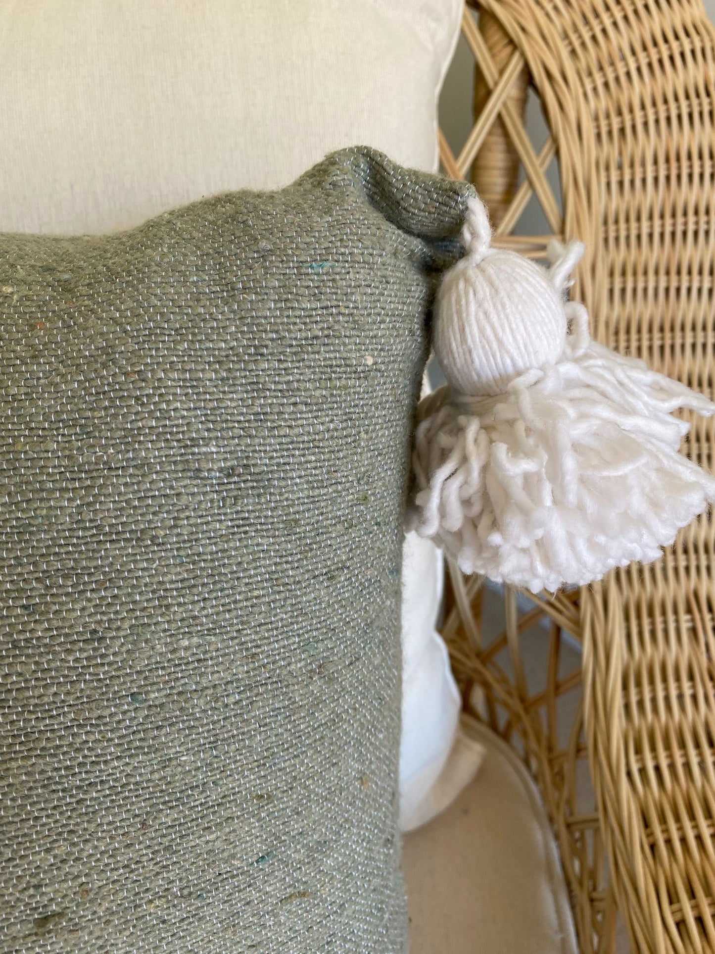 Moroccan Pom Pom Cotton Cushion