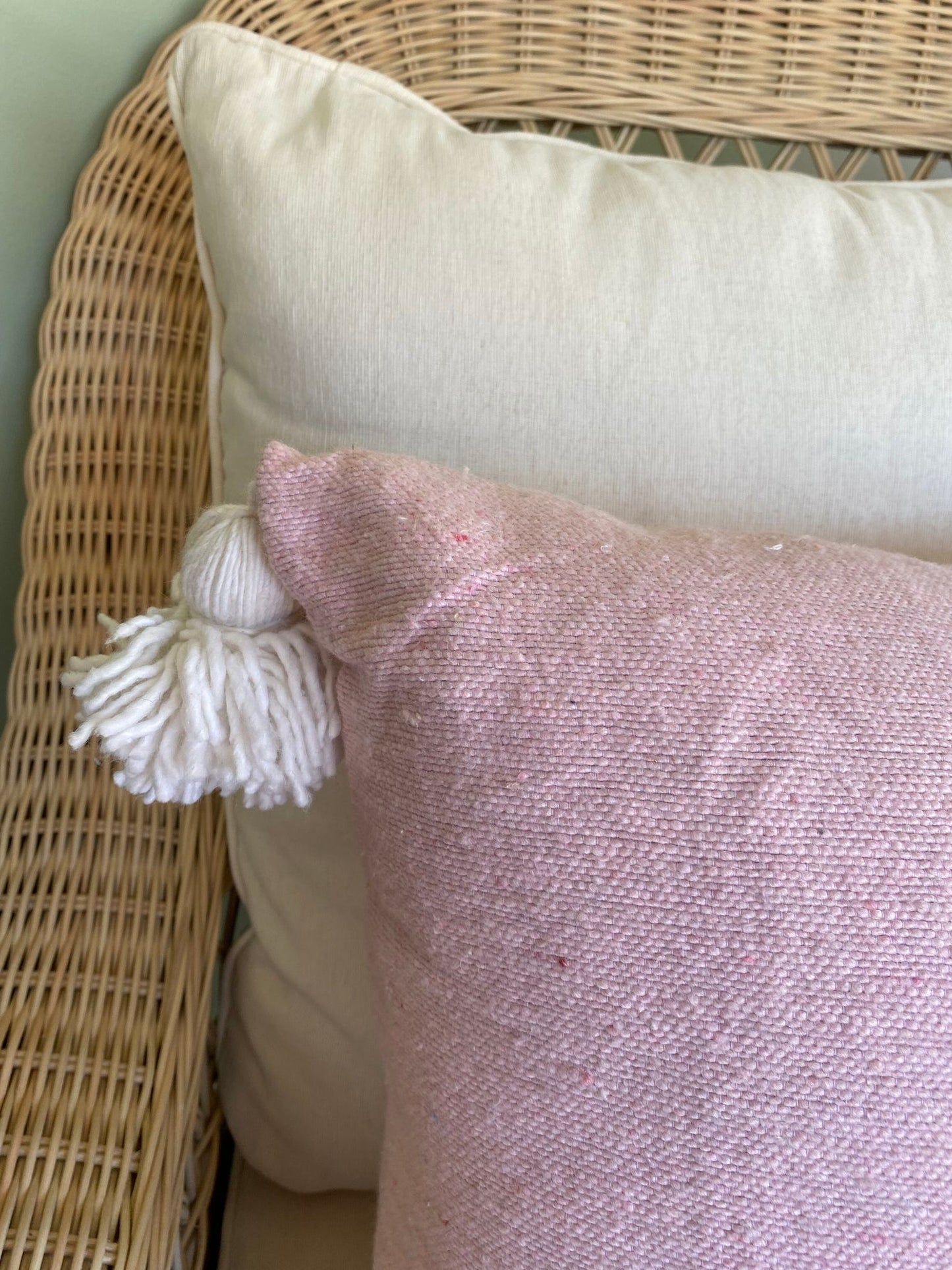 Moroccan Pom Pom Cotton Cushion